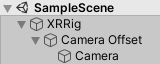 XR rig in hierarchy