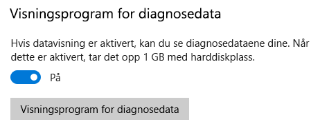 Plassering for å aktivere datavisning.