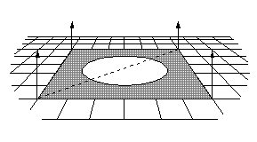 illustration of a spotlight within a polygon face