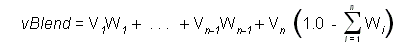 equation of linear blending, using world transformation matrices