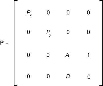 simplified projection matrix