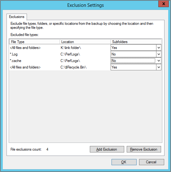 Schermopname laat zien hoe u submaptypen selecteert.