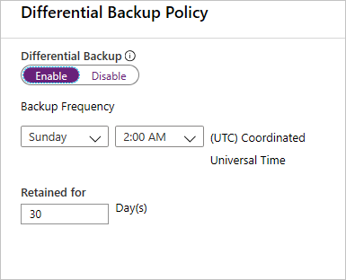 Beleid voor differentiële back-ups