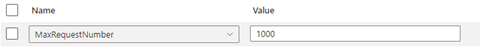 Schermopname van de instelling Max Request Number voor Voorbeeld 6.