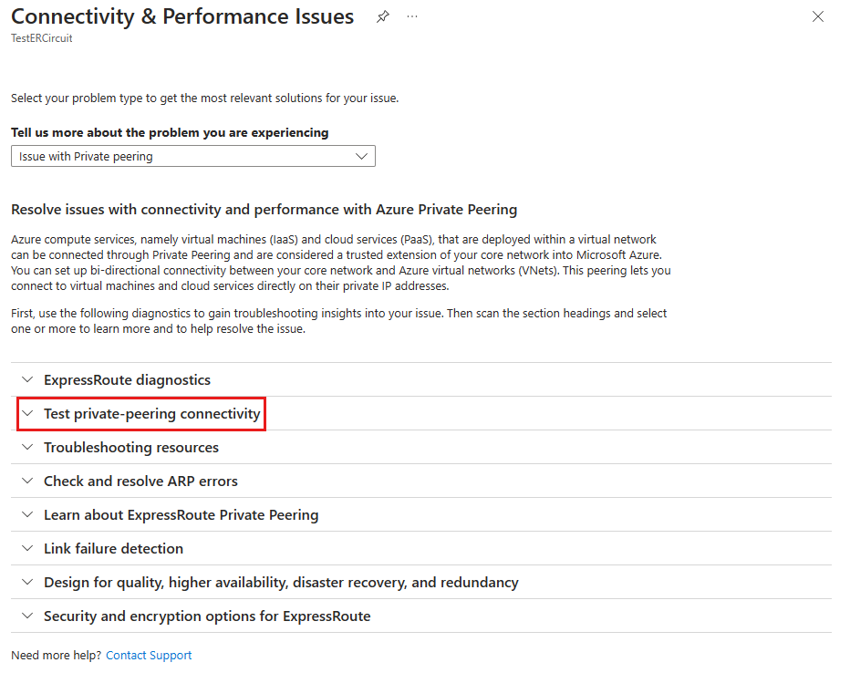 Test de optie voor persoonlijke peering.