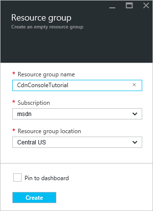 Schermopname van het dialoogvenster Resourcegroep.