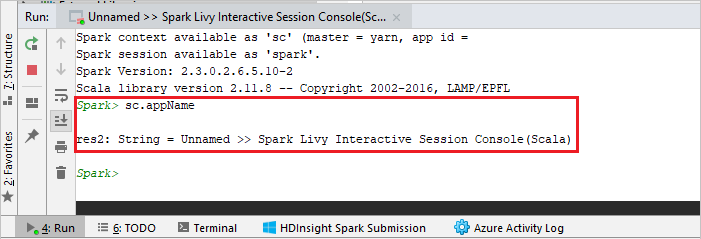 Resultaat interactieve console in IntelliJ IDEA