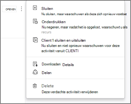 ATA-acties voor verdachte activiteiten.