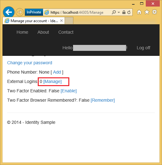 Image displaying next page and selecting manage