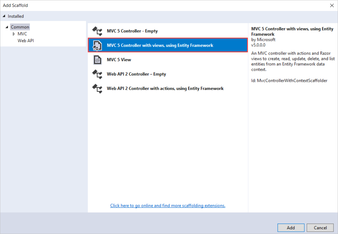 add mvc controller