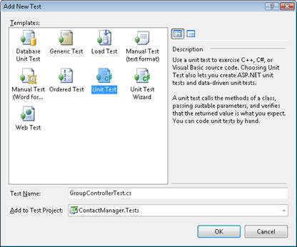 Adding the GroupControllerTest unit test