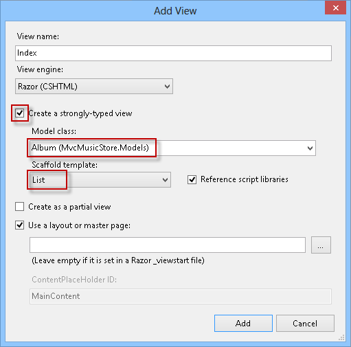 Adding an index view