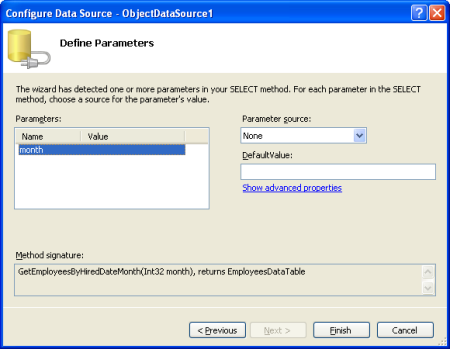 Leave the Parameter Source Set to None