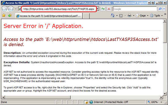 The Default Machine Account Used by IIS Does Not Have Permissions to Write to the File System