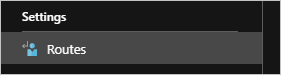 In de schermopname ziet u het gemarkeerde item Routes van Instellingen.