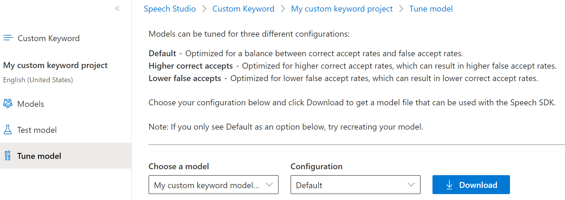 Download de modeltabel.