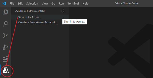 Aanmelden bij Azure vanuit de API Management-extensie voor Visual Studio Code