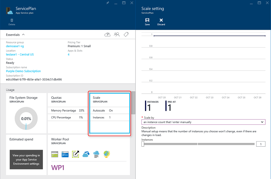 Schermopname van waar u de schaal voor uw ASP kunt instellen of regels voor automatische schaalaanpassing voor uw ASP kunt configureren.