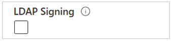 Schermopname van het selectievakje LDAP-ondertekening.