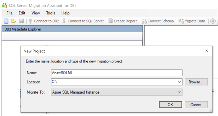 Schermopname met projectdetails die moeten worden opgegeven.