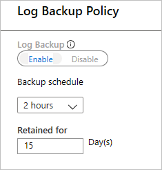 Beleid voor logboekback-ups