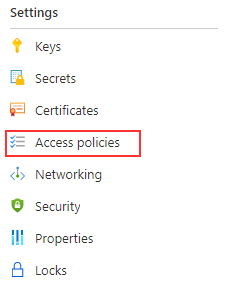 Afbeelding van het selecteren van toegangsbeleid op de blade sleutelkluis.