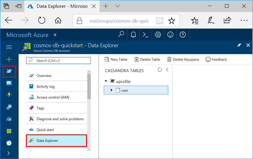 De gegevens weergeven in Data Explorer