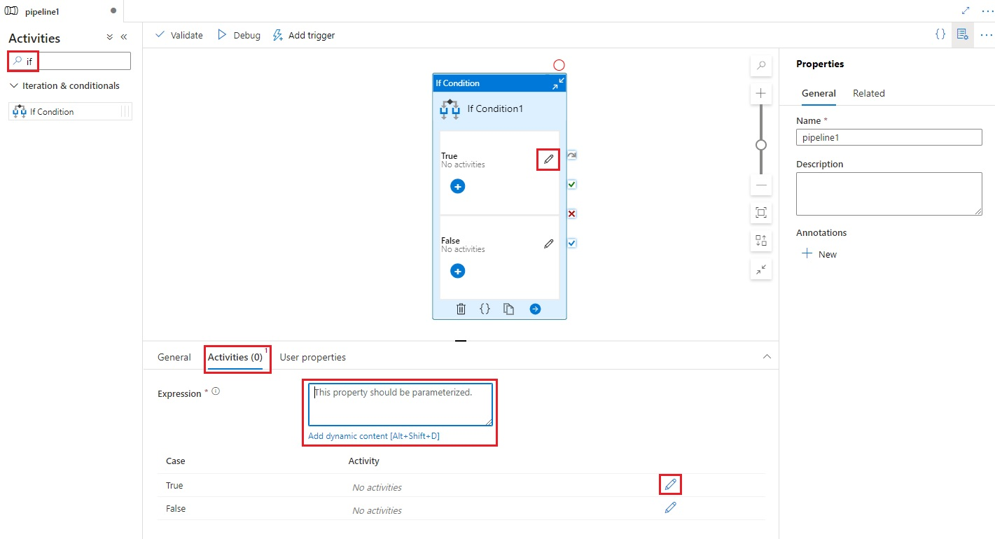 Toont de gebruikersinterface voor een If Condition-activiteit.