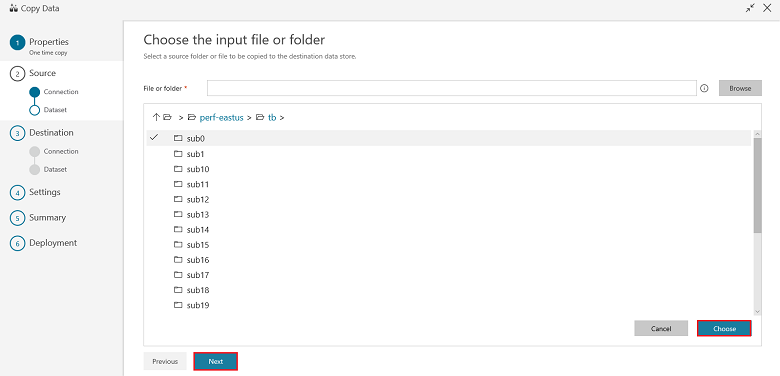 Het invoerbestand of de invoermap kiezen