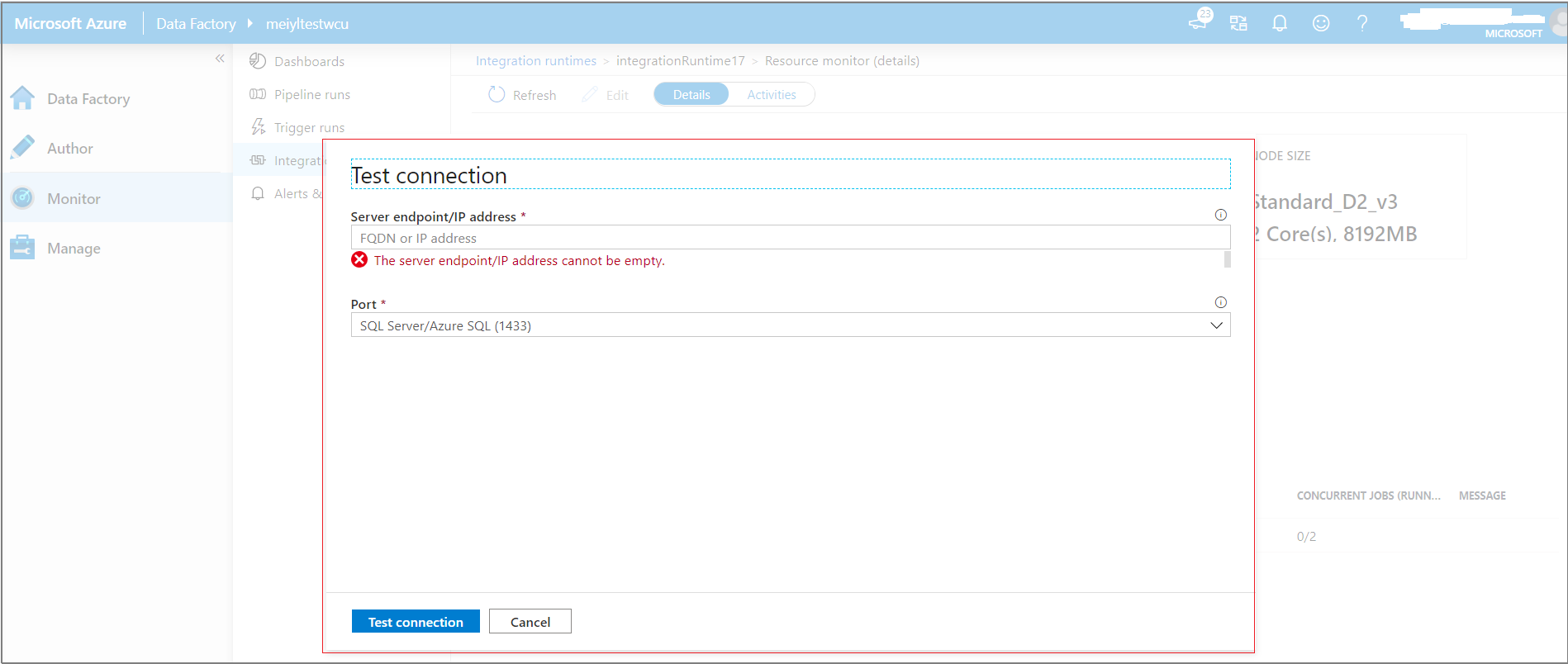 Pagina bewaken - verbinding testen