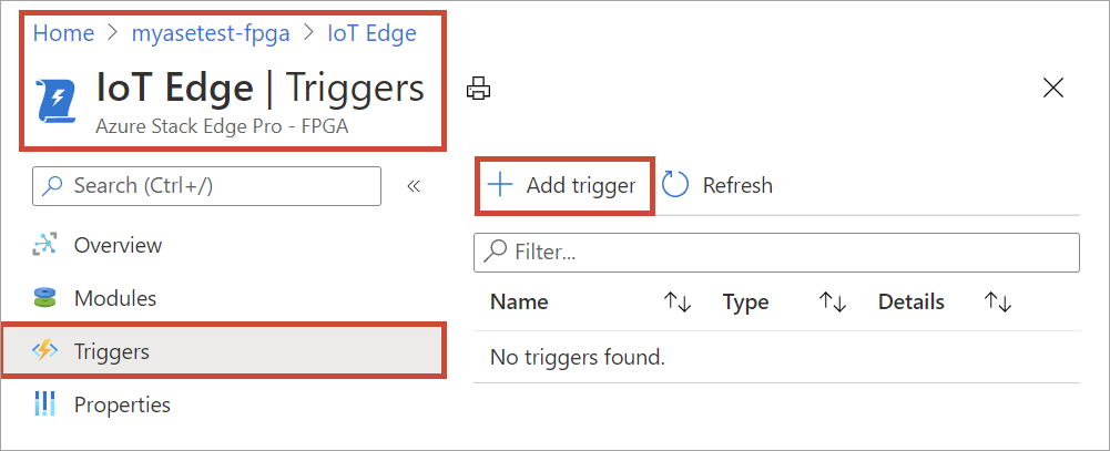 Trigger toevoegen selecteren