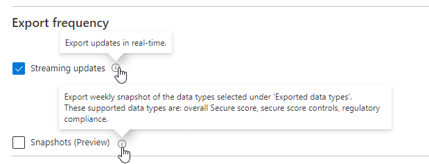 Kies de frequentie van uw continue export.