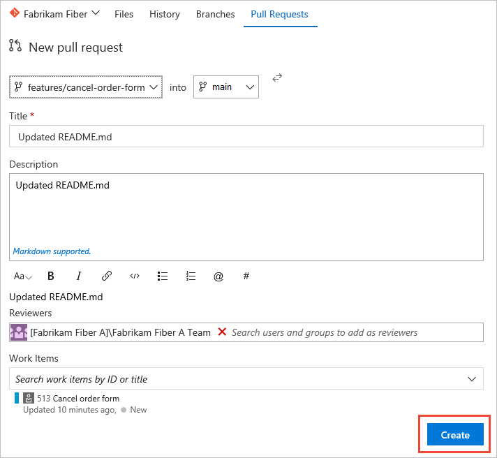 Codeweergave, pagina Pull-aanvraag.