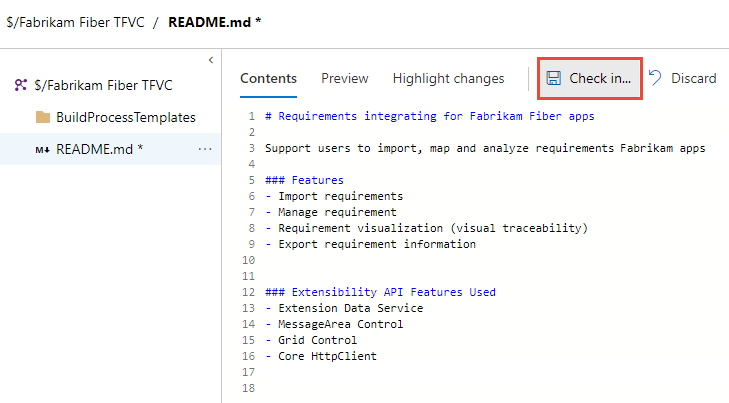 Schermopname van de inhoud van het README-bestand invoeren.