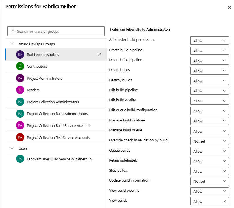 Schermopname van het dialoogvenster Beveiliging op pijplijnobjectniveau, cloud.