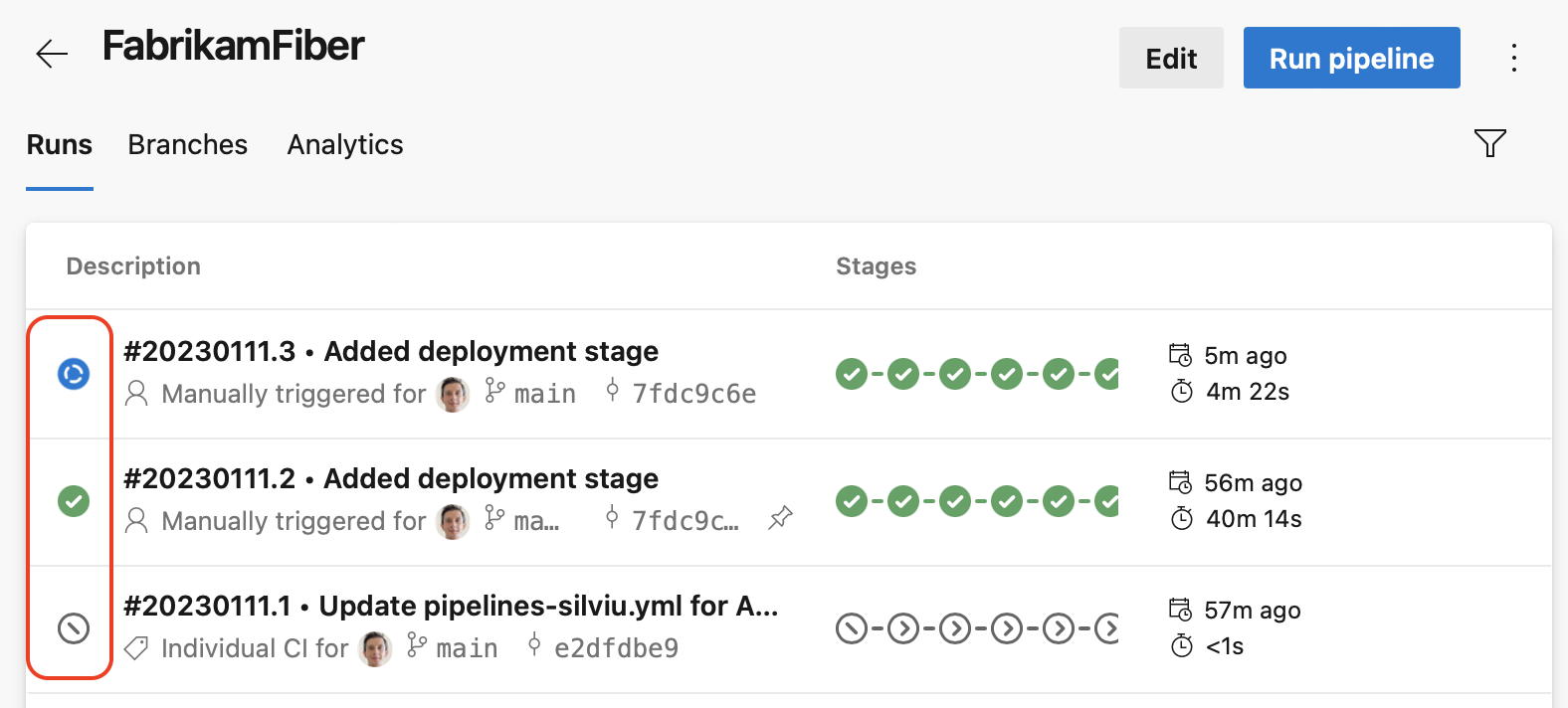 Overzichtspictogram pijplijnuitvoeringsstatus