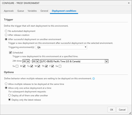 Schedule release to an environment