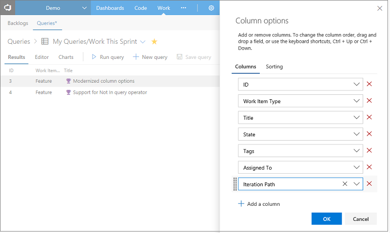 Modernized column options