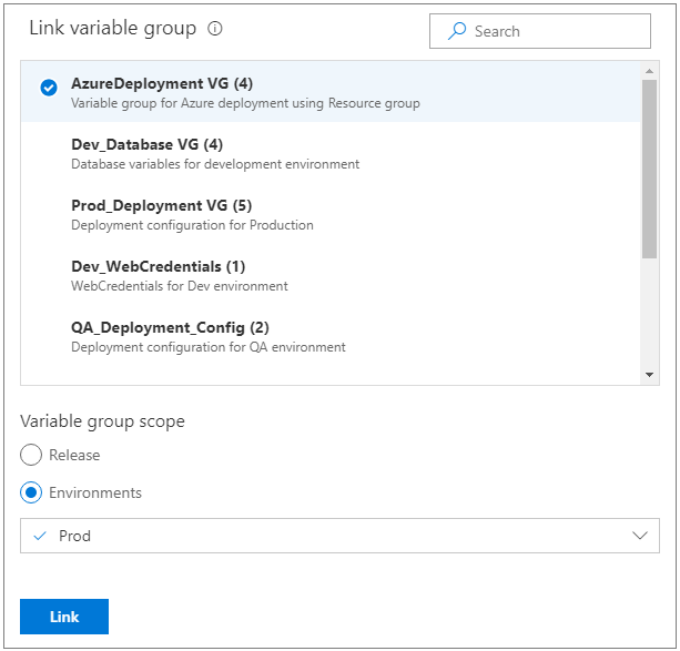 Link variable group