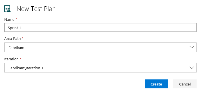 Schermopname van het toevoegen van details van het testplan.