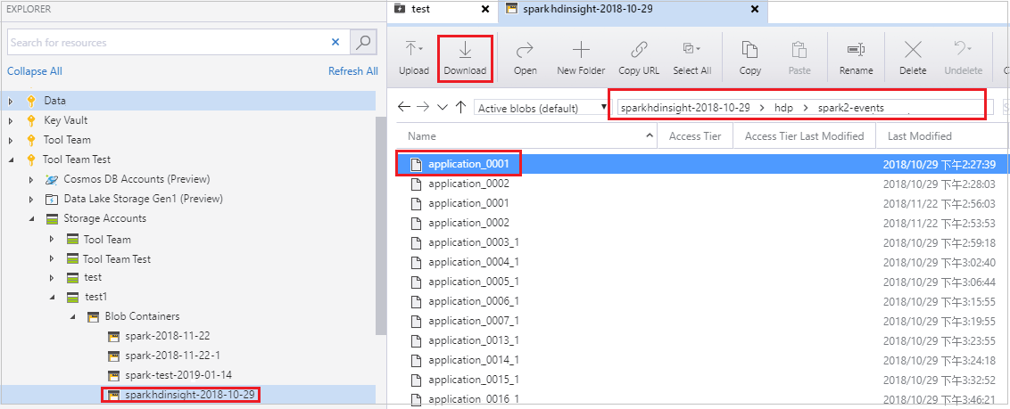 Downloadfout in Azure Storage Explorer.