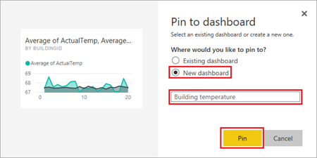 Schermopname van vastmaken aan nieuw dashboard.