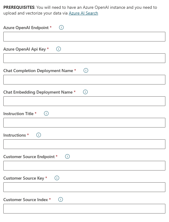 Import Chat with your data template screenshot