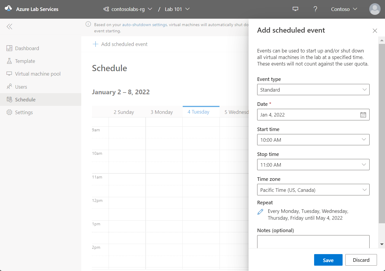 Wekelijkse planning