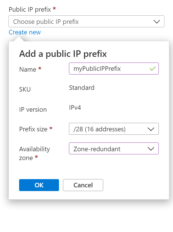 Schermopname van het openbare IP-voorvoegsel maken.