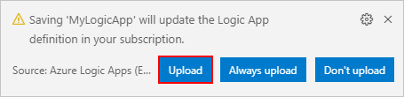 Bewerkingen van de definitie van een logische app uploaden in Azure