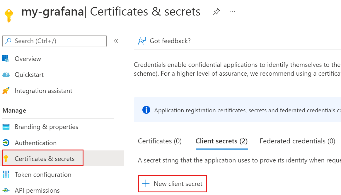 Schermopname van Azure Portal, waarmee u een geheim maakt.