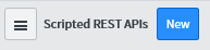 De knop 'Nieuwe scripted REST API' in ServiceNow