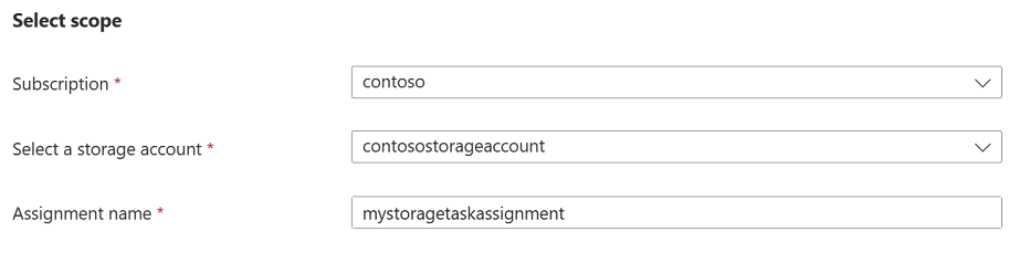 Schermopname van de sectie Bereik selecteren van het toewijzingsvenster.