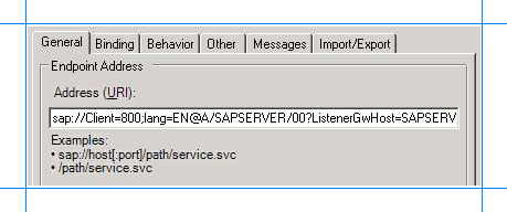 Connection URI to receive messages from SAP